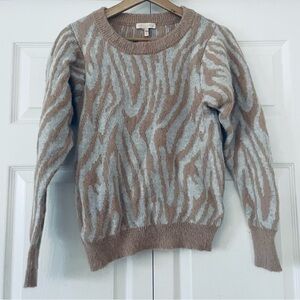 Rebecca Taylor wool blend zebra print sweater